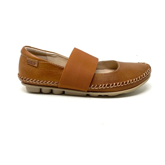 Pikolinos Riola W3Y-2580 Brandy Leather Ballet Flats Size 37 New in Box